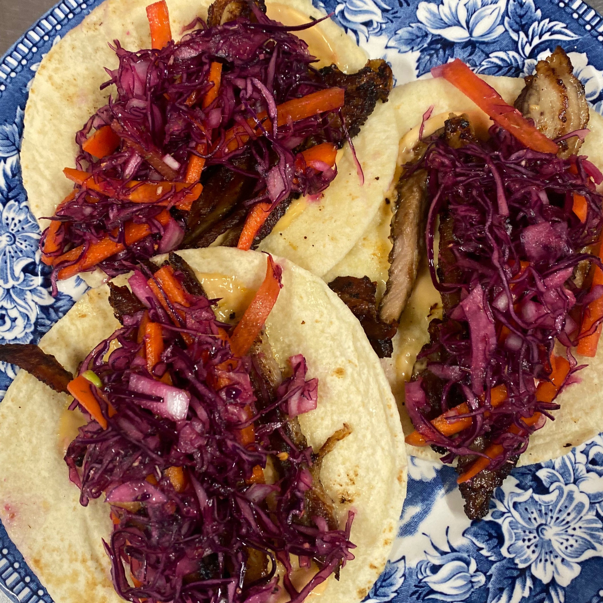 BBQ PORK BELLY TACOS 3 PK THE LASS & LADLE